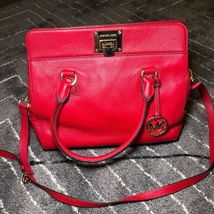 Michael Kors Red Leather Bag